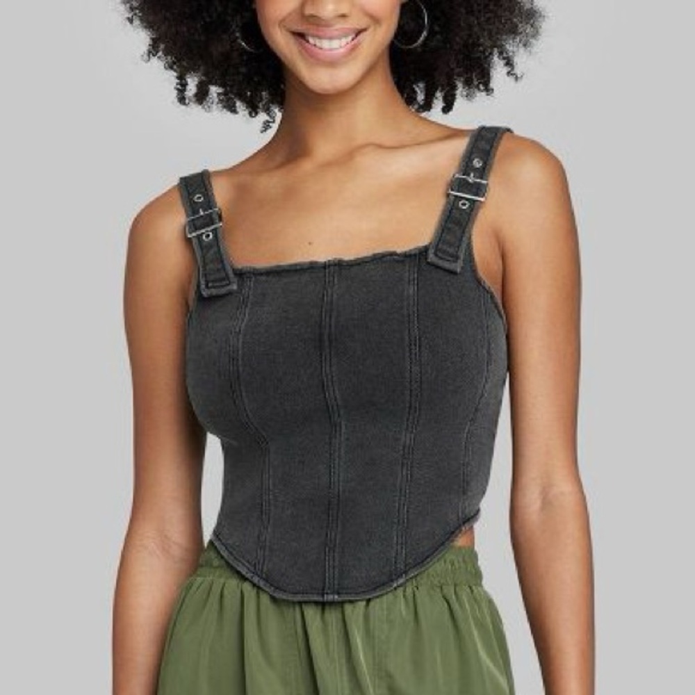 Wild Fable (by Target) Square Neck Denim Corset, Black 🖤